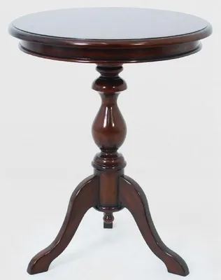 Image de Casa Padrino Luxe Table d'Appoint Baroque Marron Foncé Ø 50 x H. 62 cm - Table ronde en acajou - Meubles en acajou de style baroque
