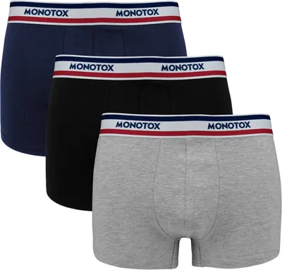 Produktbild von Monotox - "Basics" Boxershorts für Herren (3er-Pack) PP14706 (L) (Marine/Schwarz/Grau)