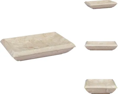 Produktbild von vidaXL Waschbecken Creme 50x35x10 cm Marmor - Badezimmer-Waschbecken