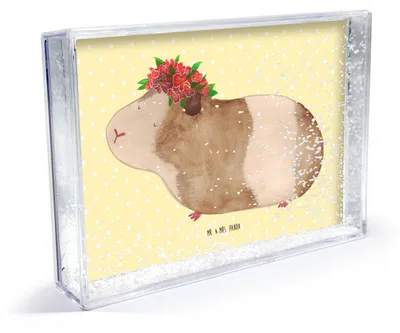 Produktbild von Mr. & Mrs. Panda Bilderrahmen Meerschweinchen Weisheit - Gelb Pastell - Geschenk, Acryl-Aufsteller, Lustige Sprüche, Fotorahmen, Wunder, Fotohalter, Wunderland, Spruch