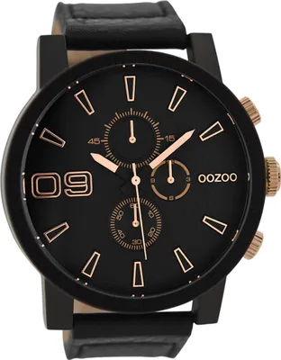Produktbild von Oozoo Leder Herren Uhr C9034A Analog Quarzuhr Armband schwarz Timepieces D2UOC9034A