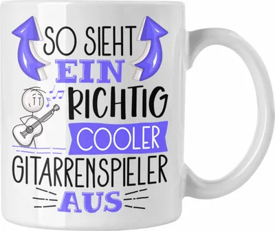 Produktbild von Trendation - So Sieht Ein Richtig Cooler Gitarrenspieler Aus Geschenk Tasse Lustiger Spruch Geschenkidee (Weiß)