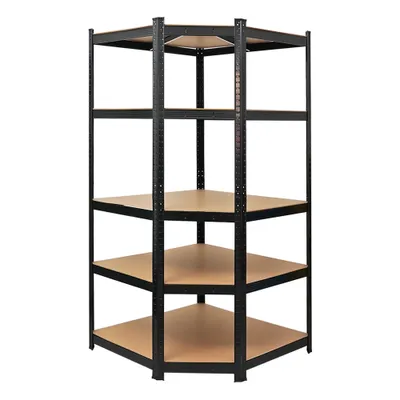Produktbild von Eckregal Ragnar | HxBxT 180x90x60cm | Fachlast 175kg | Schwarz