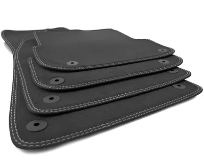 Produktbild von Fußmatten für Audi A6 S6 RS6 C6 4F (2006-2011) Velours Automatten in Original Qualität Autoteppich 4-teilig, Doppelnaht Weiß