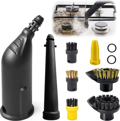 Produktbild von 10 Stück Zubehör für Kärcher Dampfreiniger SC1 SC2 SC3 SC4 SC5, Handdüse Ersatzteile Set, inkl Verlängerte Düse, Gebogene Düse, Rundbürste, Fugen Düse