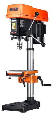 Immagine prodotto di VEVOR Trapano da banco 304,8 mm, 750 W, trapano a colonna con velocità variabile 340-2200 giri/min, con piano di lavoro inclinabile 0-45°, LED, posizionamento a raggi X, per legno e metallo