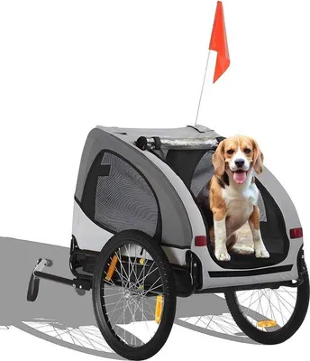Productafbeelding van Famanu Hondenkar: Comfortabele transportkar voor honden, geschikt voor fietsen - met regenkap