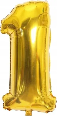 Zdjęcie produktu dla Balon foliowy cyfra 1 urodziny złote 60cm
