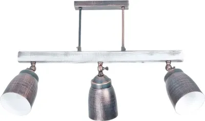 Immagine prodotto di Faretto da soffitto vintage "Alejo" in metallo legno shabby bianco rame antico E27 soggiorno camera da letto corridoio