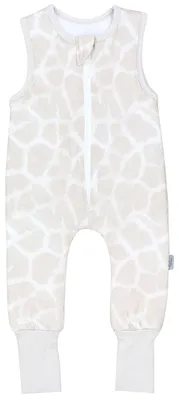 Produktbild von TupTam Baby Ganzjahresschlafsack mit Füßen - 2,5 TOG - - Unisex, Farbe: Leoprint Beige umstülpbarer Fuß, Größe: 116-122