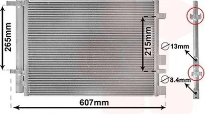 Produktbild von Van Wezel Klimakondensator + Trockner für Hyundai i20 1,2 1,4 1,6