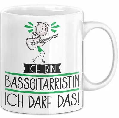Produktbild von Geschenk für Bassgitarristin Tasse Lustige Geschenkidee Geburtstag Ich Bin Bassgitarristin Ich Darf Das (Weiß)