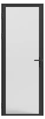 Produktbild von Tür-Set - wendbar - Aluminium & Sicherheitsglas mattiert - 204 x 93 cm - Schwarz - LOXTON