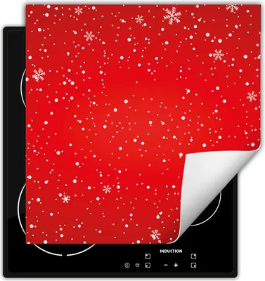 Produktbild von DarHaus Herdabdeckplatte 60x52 cm Anti Rutsch Matte Aufrollbar, rot - Schnee