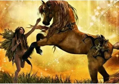 Image de Mosaïque de diamants Cheval et lutin 1005252