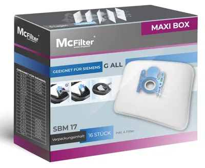 Produktbild von McFilter 16 Staubsaugerbeutel + 4 Mikrofilter kompatibel mit Siemens Typ G