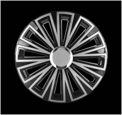 Produktbild von 14" Zoll Radkappen Schwarz/Silber Radzierblenden Radblenden SUNSET 14 CZ-SR LEOPLAST