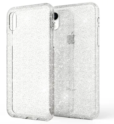Immagine prodotto di NALIA custodia del telefono cellulare per iPhone XR, scintillante custodia sottile in silicone cover cover protettiva trasparente