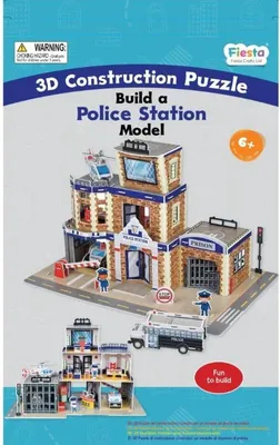 Zdjęcie produktu dla Fiesta Crafts Zestaw rzemieślniczy 3D posterunek policji kartonowa zabawka