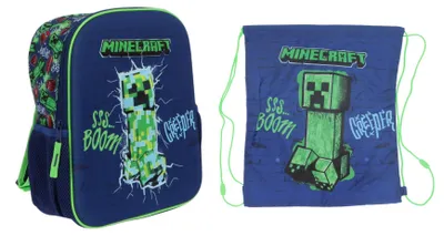 Produktbild von Minecraft-Tassen-Set; Rucksack und Sporttasche