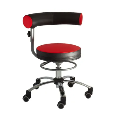 Produktbild von Sanus Gesundheitsstuhl Drehstuhl, Rot-Schwarz, Kunstlederbezug, Höhenverstellbar 42–51 cm