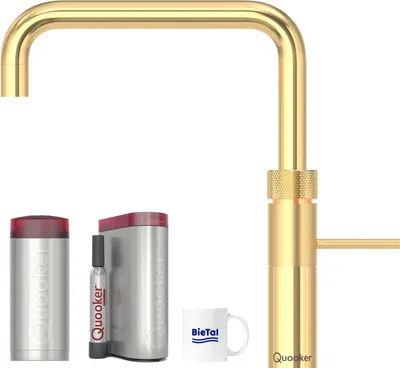 Produktbild von Quooker Fusion Square gold & COMBI Reservoire & kühles sprudelndes Wasser CUBE