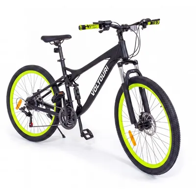 Produktbild von VOLTOURI Mountainbike 26” – 21 Shimano-Gänge – Neon Grün – Vorder- & Hinterradfederung – Scheibenbremsen