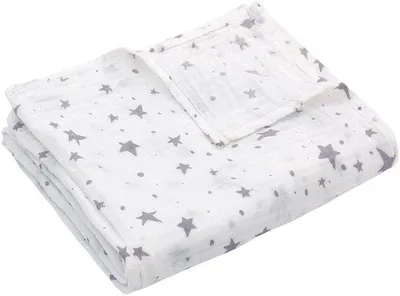 Obrázek produktu pro Ibenzoa® Letní dětská deka z mušelinu, 110 x 150 cm – lehká a prodyšná, bílá/potištěná, vhodná jako přikrývka nebo deka pro děti od 3 let