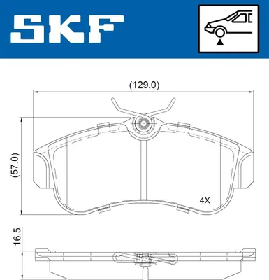 Produktbild von SKF Bremsbeläge Satz Vorne Bremsklötze für NISSAN ALMERA II Hatchback (N16) VKBP 80726