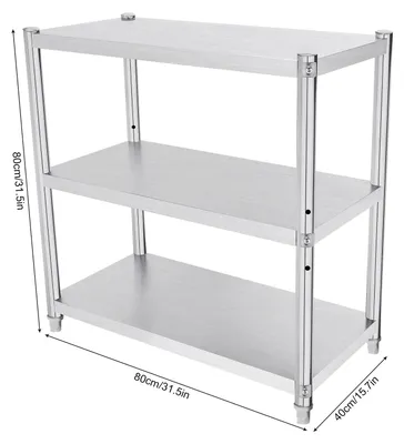 Produktbild von Küchenregal - 3-stufiges Regal - Edelstahl - 80 cm - Freistehend - Mikrowellenregal