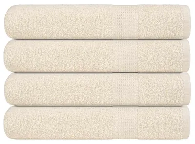 Image de vidaXL Serviettes FROGN, lot de 4, couleur crème, 100 x 200 cm, 360 g/m²