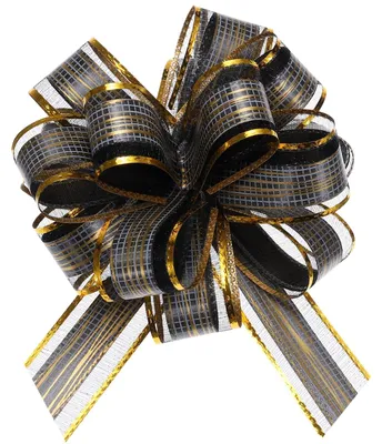 10er-Pack Organza-Pullbögen 15 cm, Schwarz