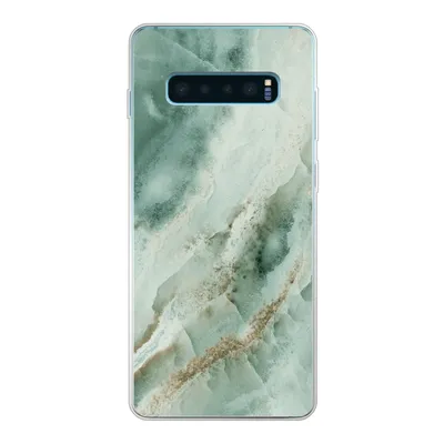 Produktbild von MuchoWow® Handyhülle Schutzhülle Hülle für Samsung Galaxy S10 Lite Naturstein - Grün - Chic Silikon Softcase Handy Hülle - Schutz