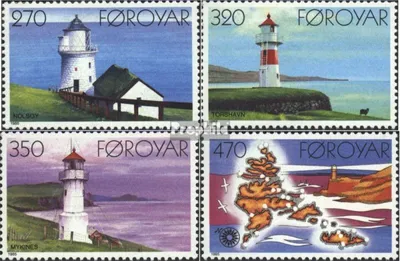 Produktbild von Briefmarken Dänemark - Färöer 1985 Mi 121-124 (kompl.Ausg.) postfrisch Leuchttürme