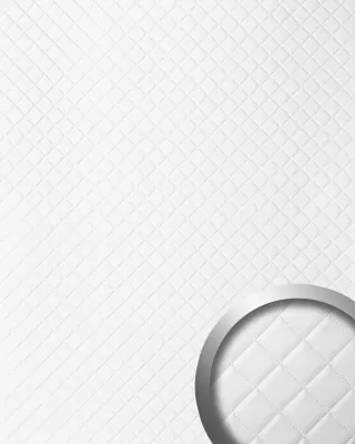 Produktbild von WallFace 15041 ROMBO Wandpaneel Leder Design Karo Wandplatte weiß matt | 2,60 qm