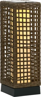 Obrázek produktu pro Solární svítidlo Outsunny, ratanová solární lampa, vodotěsné zahradní svítidlo se světelným senzorem