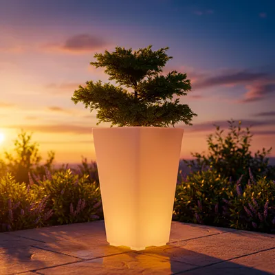 Obrázok produktu pre MasterLED LED osvetlenie kvetináča - RGB zmena farieb - s diaľkovým ovládaním - odolné voči poveternostným vplyvom - záhradné osvetlenie pre terasu a balkón - 30x50cm