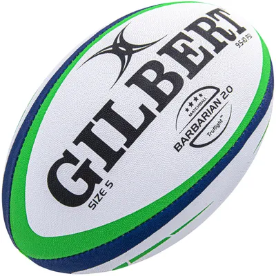 Productafbeelding van Gilbert Rugbybal, Barbarian Match, blau/groen, maat 5, set van 5 stuks