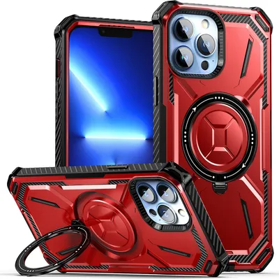 Produktbild von Schutzhülle für iPhone 13 Pro Max Magnetisches Kickstand Hülle, Kompatibel mit Magsafe Ladegerät Rot