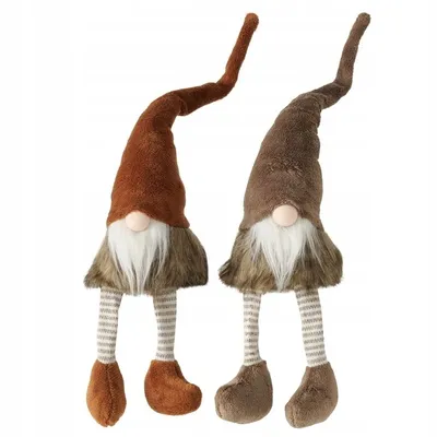Imagen del producto de Adorno navideño con forma de gnomo, color marrón, 65 cm