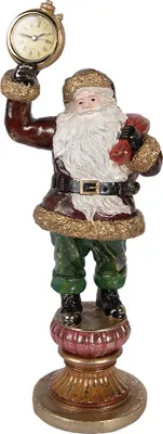 Image de Clayre & Eef Figurine de décoration de Noël Père Noël 15x13x39 cm rouge plastique
