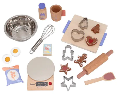 Produktbild von howa Kinderküchenzubehör Spielzeug Backset aus Holz 19 tlg. 4896