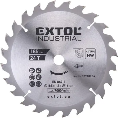 Image de Extol Industrial 8791826A Lame de scie avec lames SK, 185x1.8x16mm, 24T