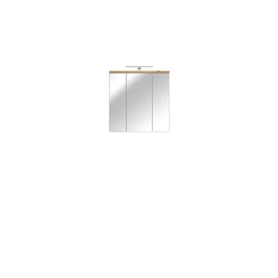 Produktbild von Forte VERIS Spiegelschrank 70, moderner Badezimmerschrank mit Spiegel, Hängeschrank,Holzwerkstoff, Artisan Eiche Holzdekor mit Weiß, 68,6 cm breit x 68,1 cm hoch x 20 cm tief