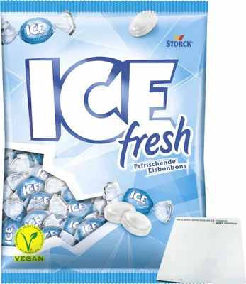 Produktbild von Storck Ice Fresh Ertfrischende Eisbonbons (475g Packung) + usy Block