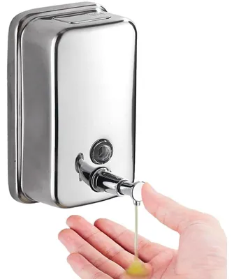 Productafbeelding van Zeepdispenser van roestvrij staal, 500 ml, voor badkamers, eenvoudige wandmontage