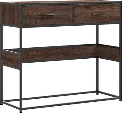 Obrázok produktu pre vidaXL Konzolový stolík hnedý dubový vzhľad 90x35x80 cm materiál na báze dreva
