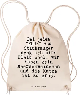 Produktbild von Mr. & Mrs. Panda Turnbeutel Bei jedem "FLUB" vom... - Transparent - Geschenk, Mama, wander rucksack, Beutel, Baumwolltasche, Familie, sporttasche klein, Stoffbeutel