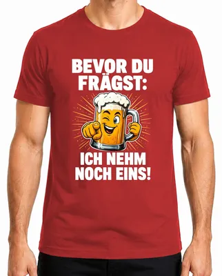 Imagen del producto de Antes de que preguntes, me tomo otra cerveza. Camiseta para hombre, con texto "Antes de que preguntes, me tomo otra cerveza", color rojo, talla XL