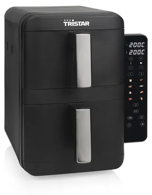 Produktbild von Tristar FR-9074, Heißluftfritteuse, 9 l, 60 °C, 200 °C, Doppel, Schwarz, Grau